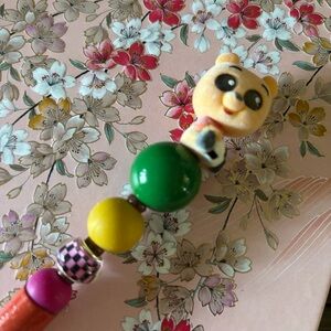 Disney Doorables: Winnie the Pooh: Pooh Bear soccer ball handmade beaded pen